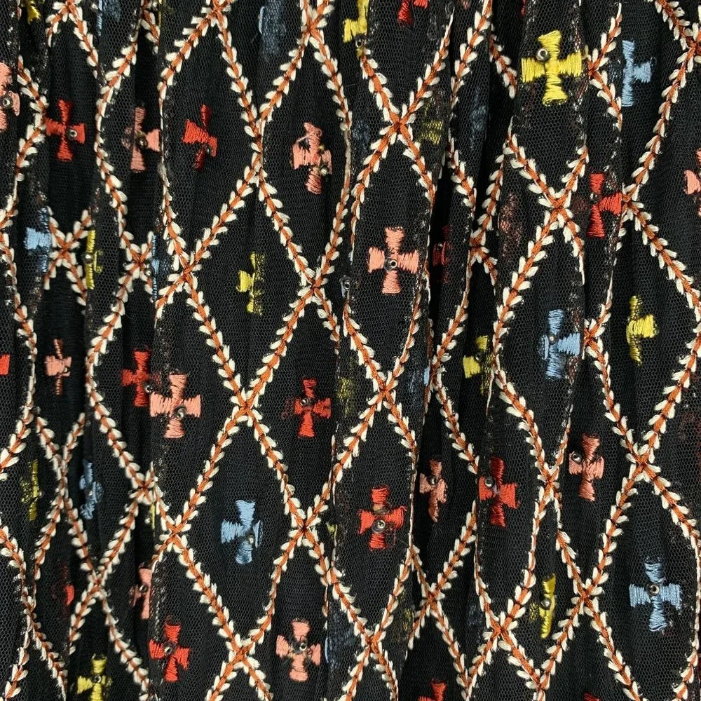 NWT TULAROSA Lexi Beaded Embroidered Black Sheer Maxi Skirt‎ Sz XXS - Picture 6 of 15